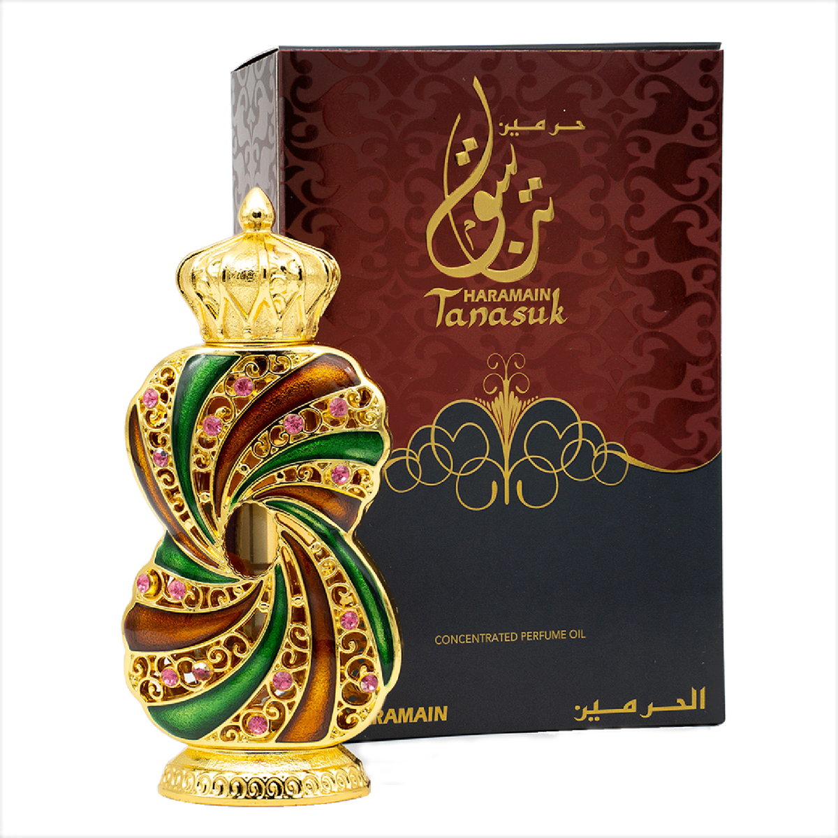 Al Haramain Tanasuk 12ml concentrated perfume oil bottle and box