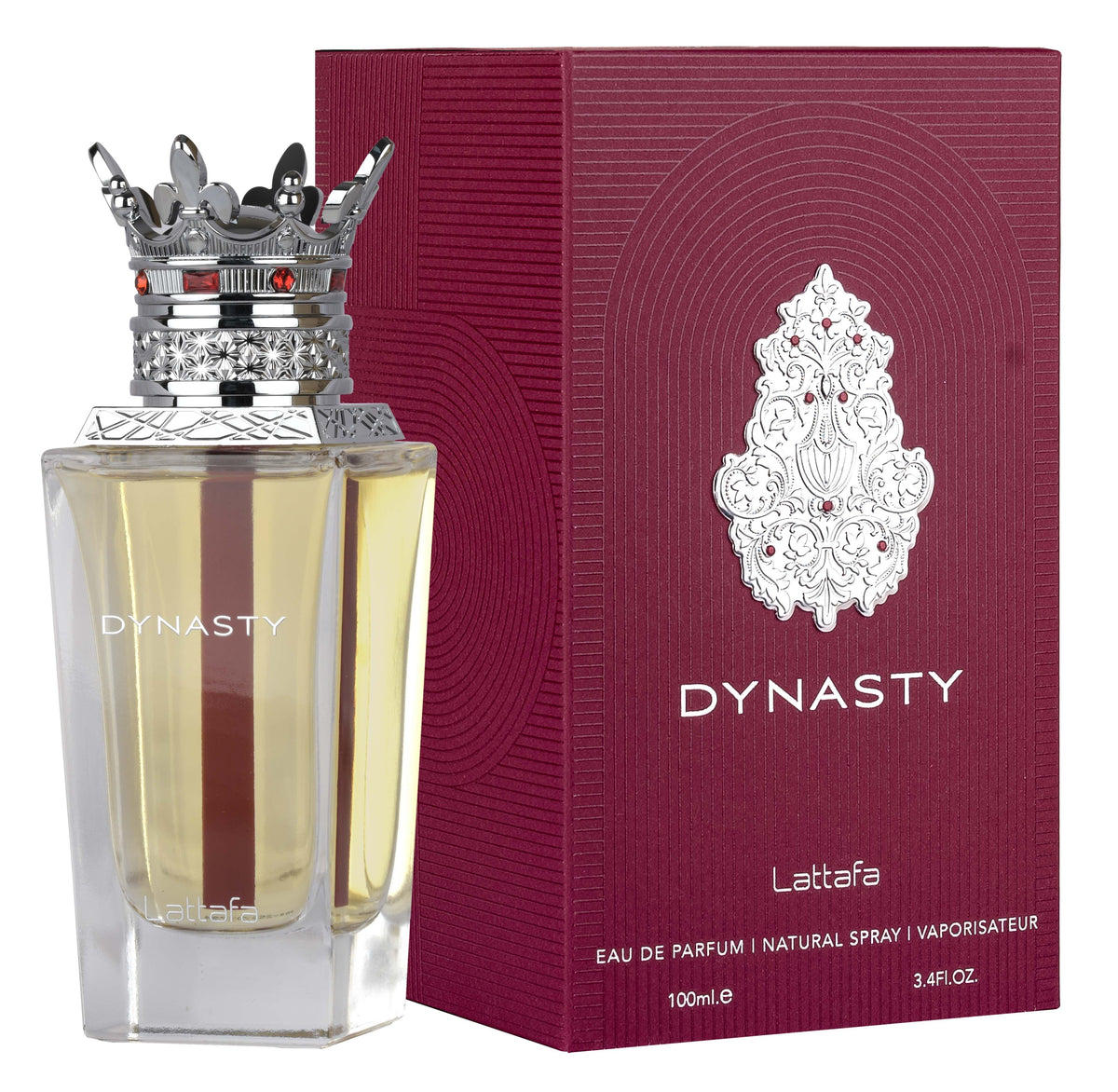 Lattafa Dynasty 100ml Eau de Parfum bottle and box