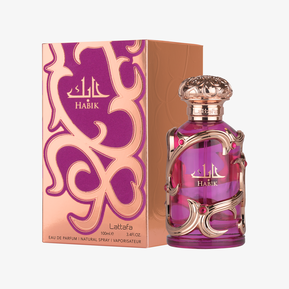 Official Lattafa Habik for Women 100ml Eau de Parfum bottle and box